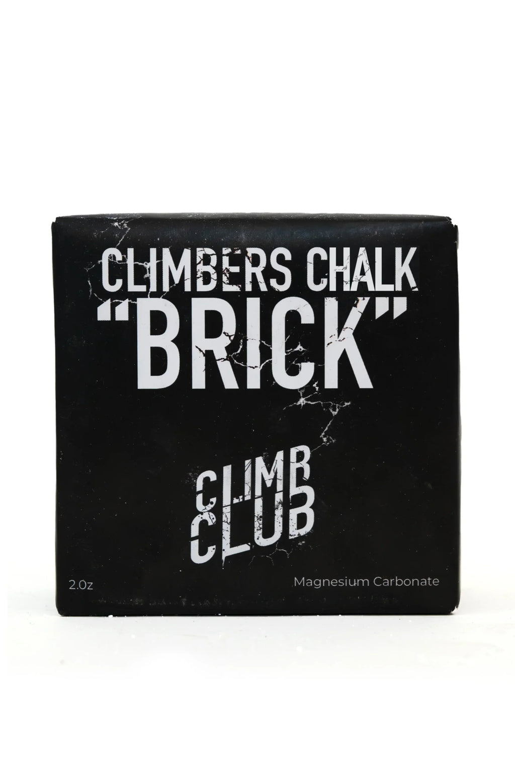Climb Club climbers chalk brick, black packaging for magnesium carbonate, 2 oz.