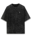 Black mineral wash Climb Club tee with small white C logo on chest