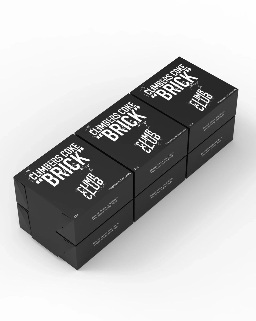 Six Climb Club Climbers Coke Brick boxes for climbers, magensium carbonate chalk.