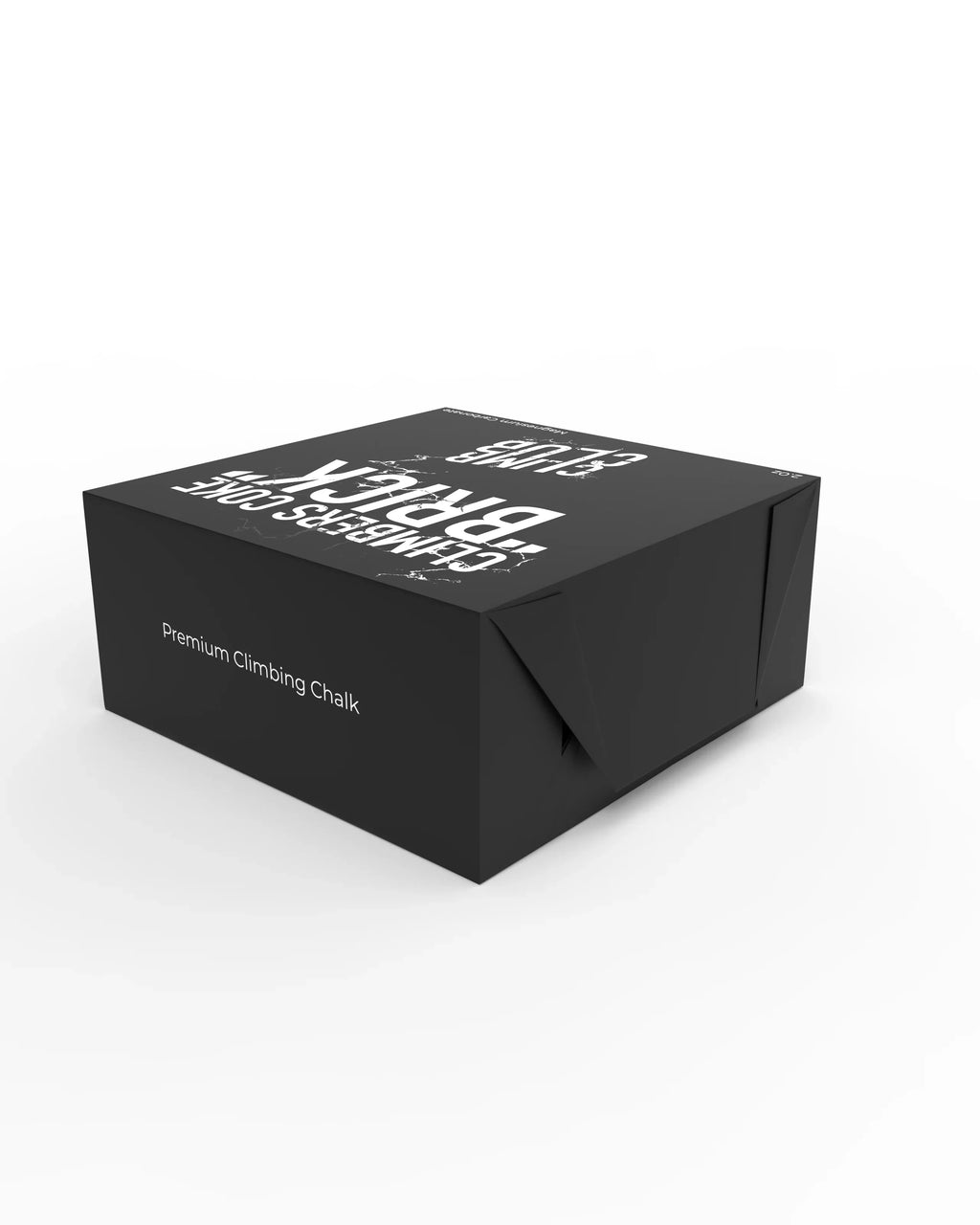 Black box of Climb Club premium climbing chalk with bold white branding.
