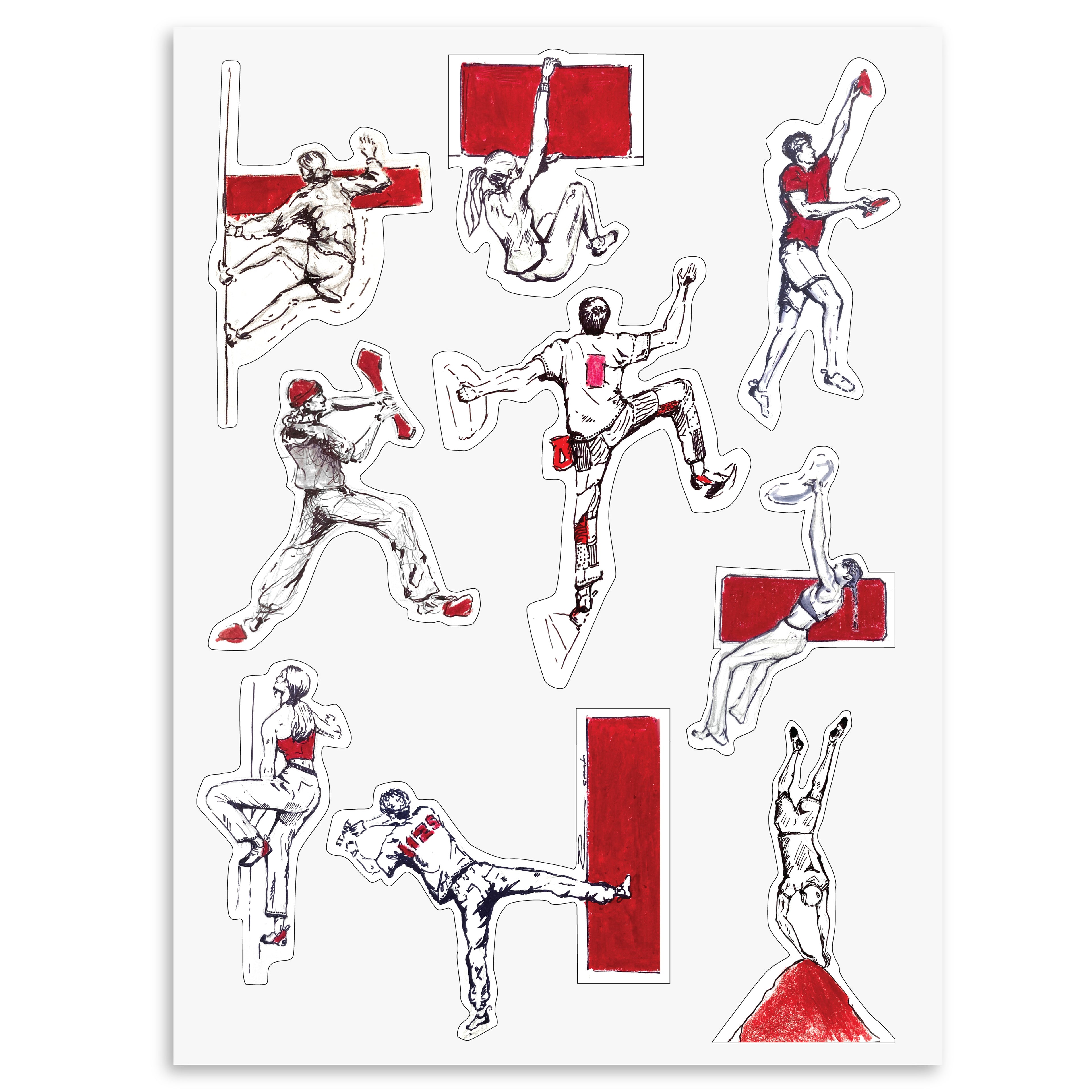 Climber Sketches Sticker Sheet